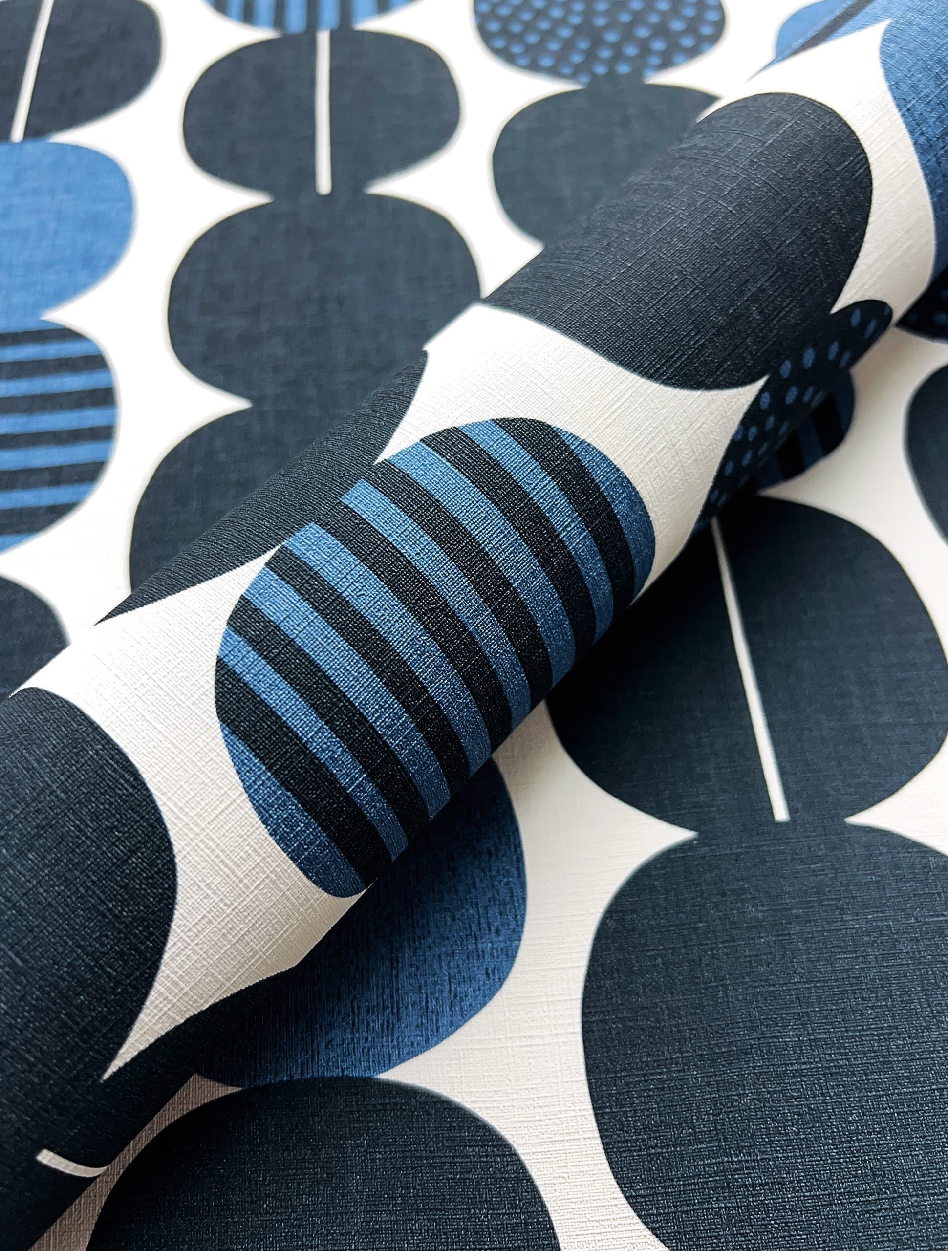 Newroom Vliestapete, Blau Tapete Modern Kreise günstig online kaufen