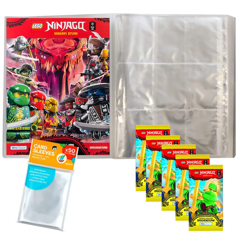 Blue Ocean Sammelkarte LEGO Ninjago Serie 11 - 1 Leere Sammelmappe + 5 Booster + Hüllen