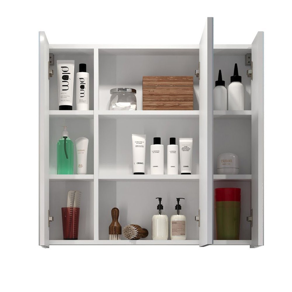 trendteam Badezimmerspiegelschrank Devon Spiegelschrank Badspiegel Spiegel Badschrank in Weiß