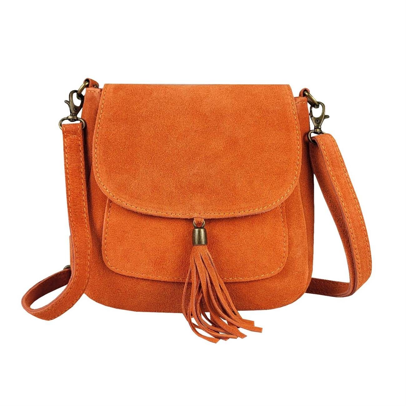 ITALYSHOP24 Schultertasche Made in Italy Damen Leder Tasche CrossOver, als Schultertasche, CrossBody, Umhängetasche tragbar