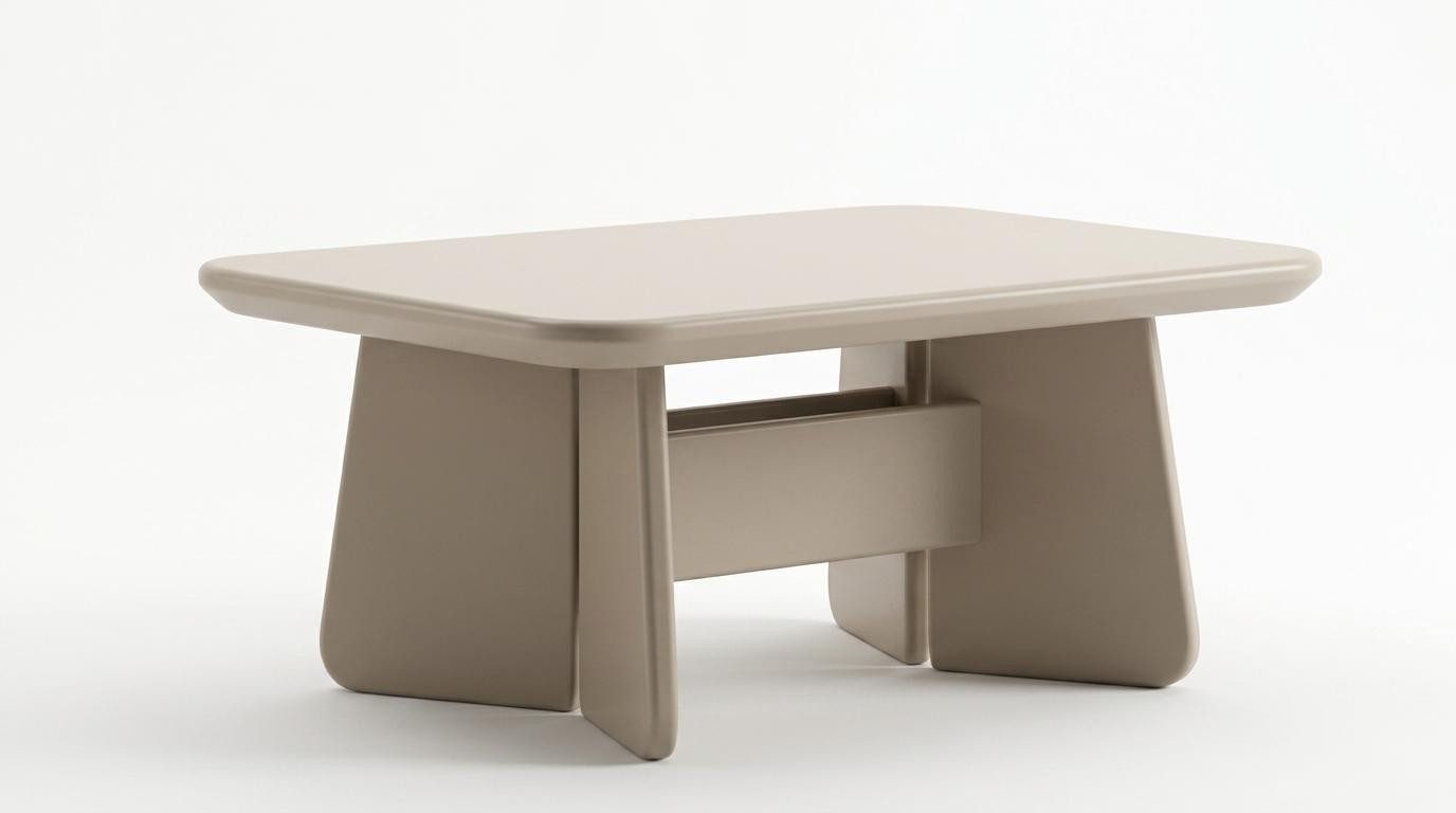 Xlmoebel Couchtisch Tisch Stil modern beige Rechteckig bequem praktisch Wohnzimmer kompakt (1-St., 1-tlg)