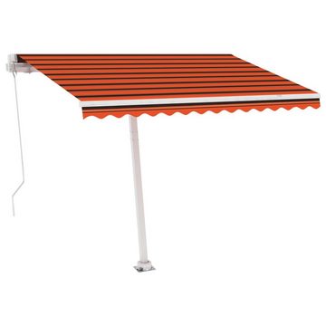 vidaXL Markise Standmarkise Einziehbar Handbetrieben 300x250 cm Orange Braun Balkon