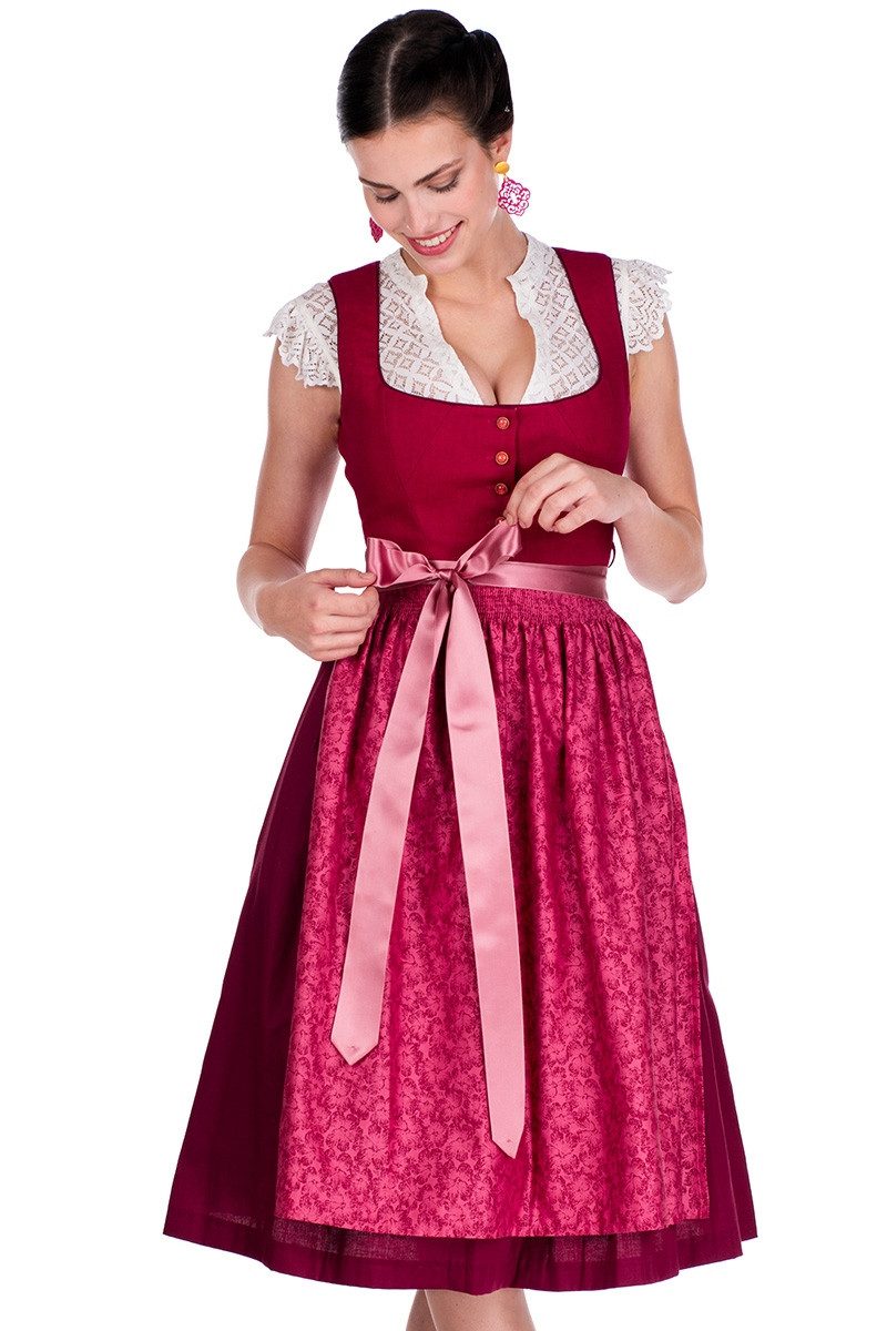 Alpenfee Tracht Dirndl Midi Dirndl 2tlg. - COSMA - pink günstig online kaufen
