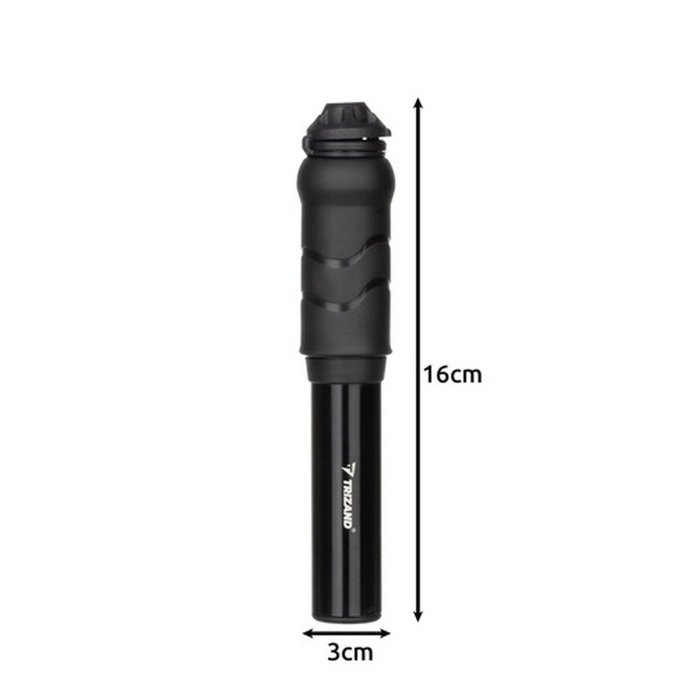 Trizand Fahrradpumpe Handfahrradpumpe Rahmenhalterung (Spar-Set, 1-tlg., kompakt), Nur 16 cm lang und 100 g leicht, passt in jeden Rucksack