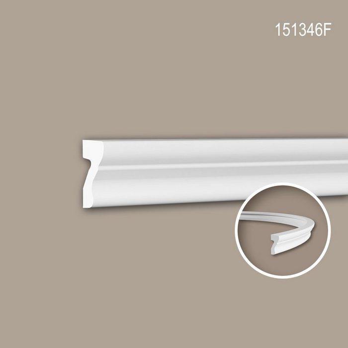 Profhome Flexprofil 151346F (Profilleiste 1-St. Flexible Wandleiste Stuckleiste Zierleiste 2 m) weiß vorgrundiert