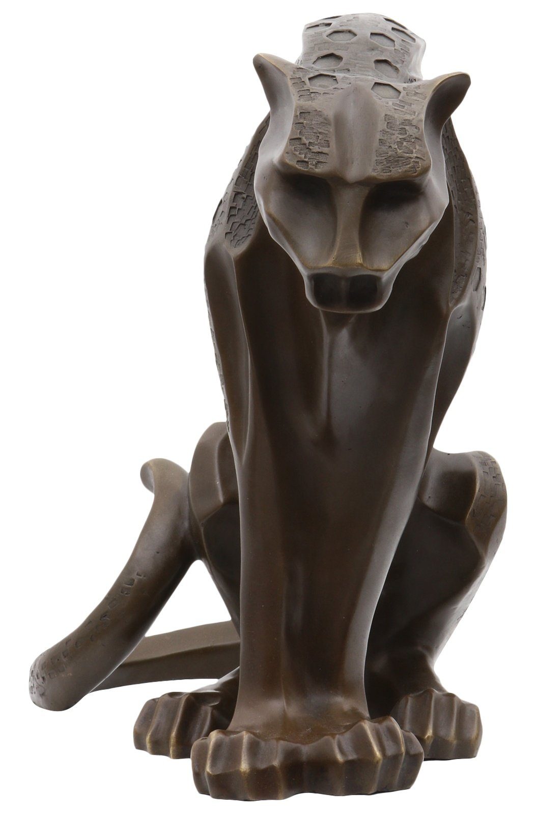Bronze Bronzeskulptur Gepard Statue Antik-Stil Panther Figur Skulptur R Leopard Aubaho