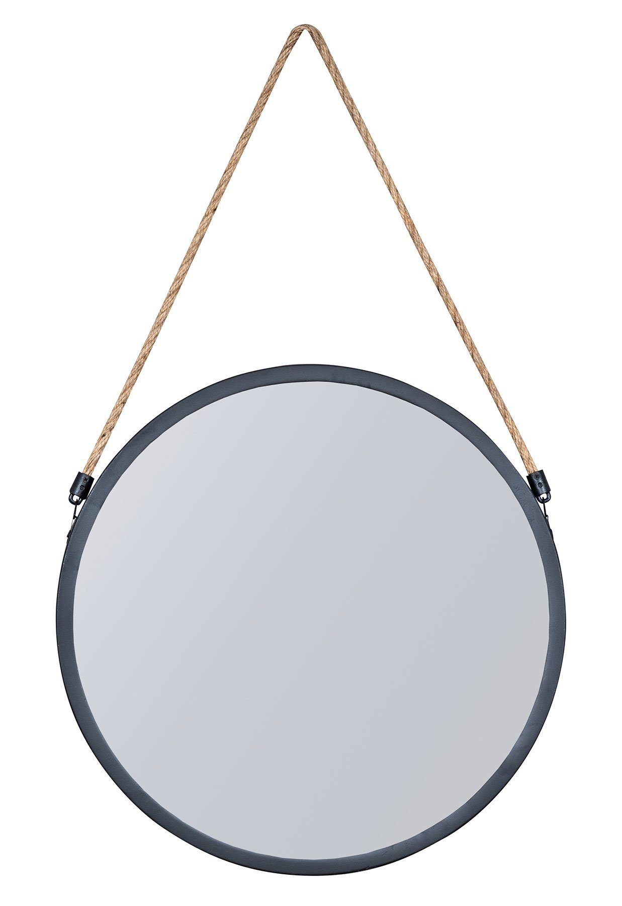 Levandeo® Wandspiegel, Spiegel 30cm Rund Schwarz Metall Jute Wandspiegel Fl günstig online kaufen