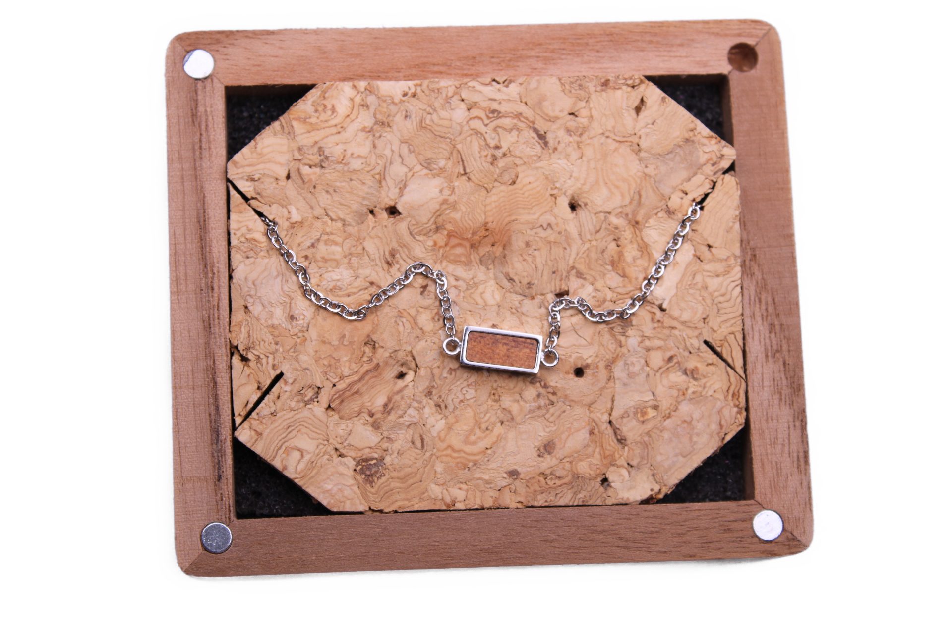 Holzkern Perlenarmband Holzkern Armband Koa/Silber