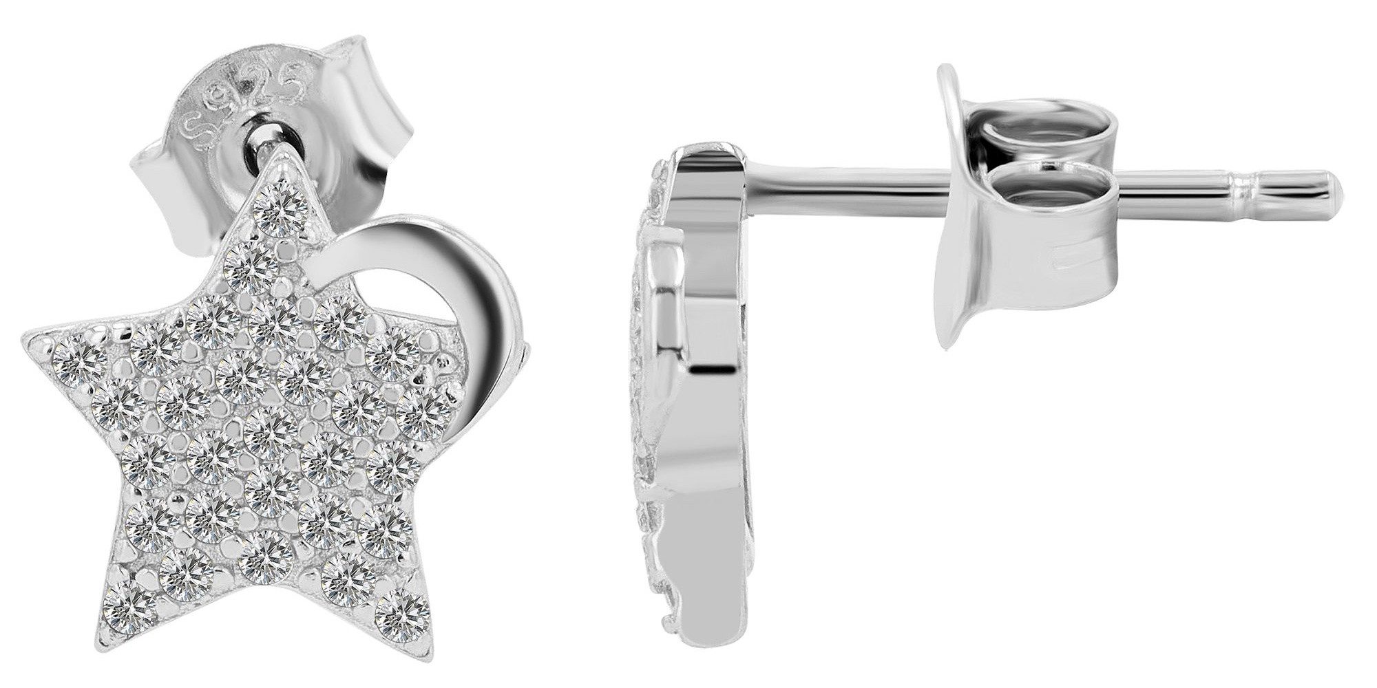 Paar Ohrhänger Ohrringe – Ohrstecker aus 925 Silber mit Zirkonia