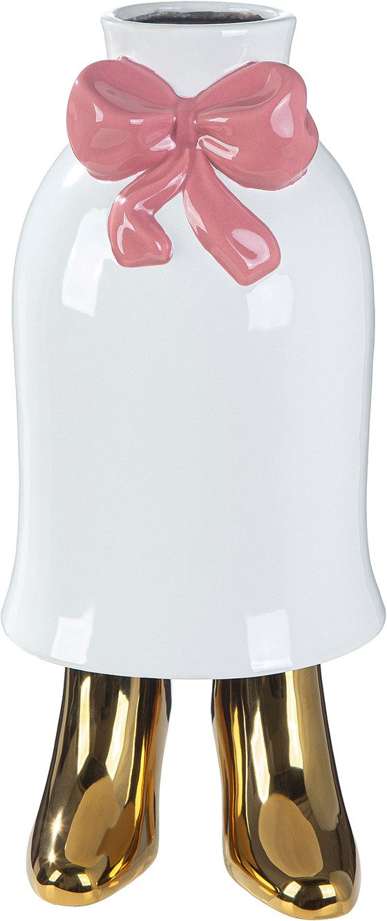 GILDE Tischvase Vase Frau Mrs. weiß H. 36 cm (1 St), Vase, Mrs., Gesichtsvase, verspielt, feminin, Geschenkidee