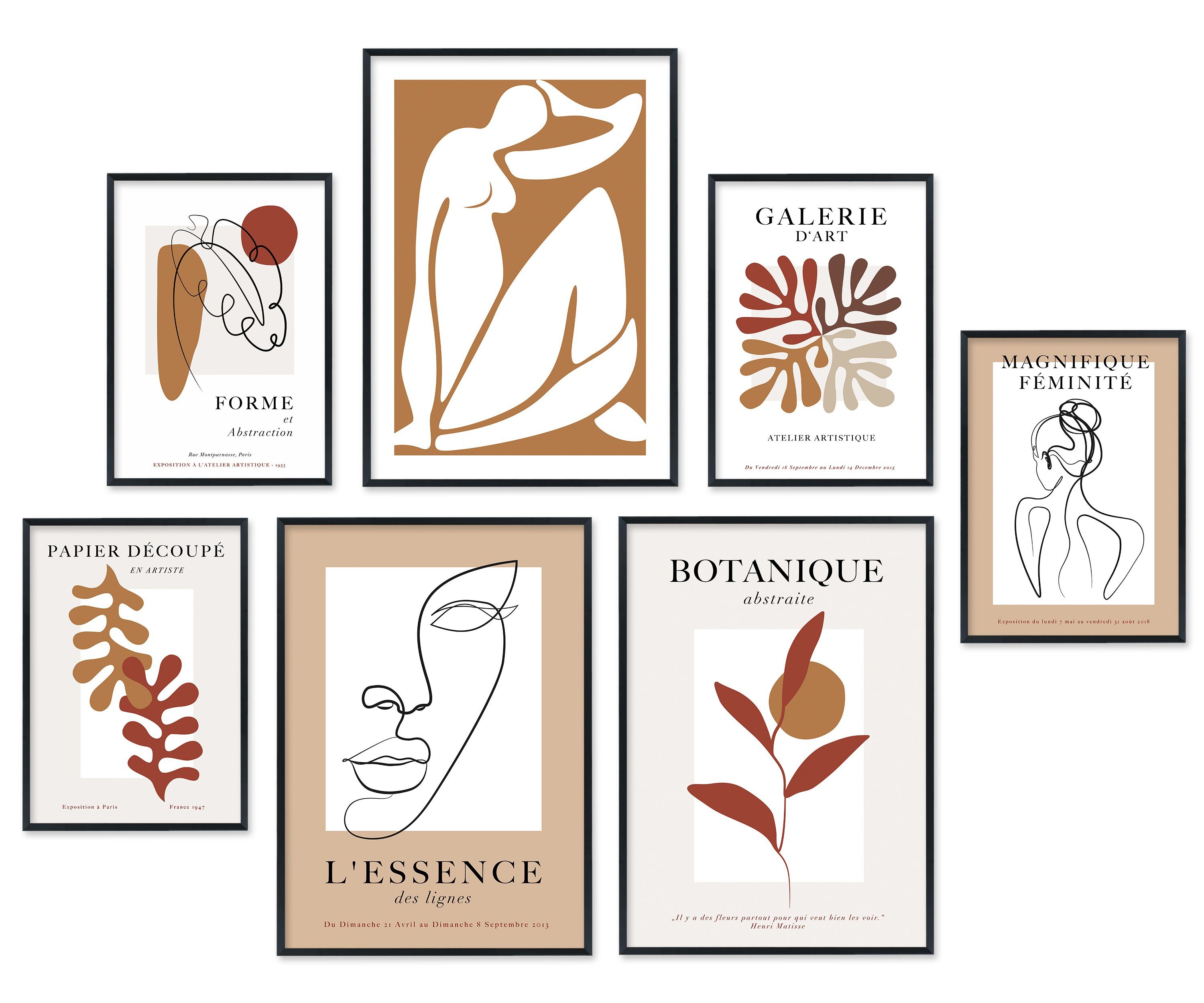 Hyggelig Home Poster Matisse Art, Premium Poster Set OHNE & MIT Rahmen, Wan günstig online kaufen