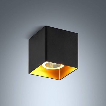 Arcchio LED Deckenleuchte Zaki, dimmbar, LED-Leuchtmittel fest verbaut, warmweiß, Modern, Aluminium, Schwarz, gold, 1 flammig, inkl. Leuchtmittel, LED