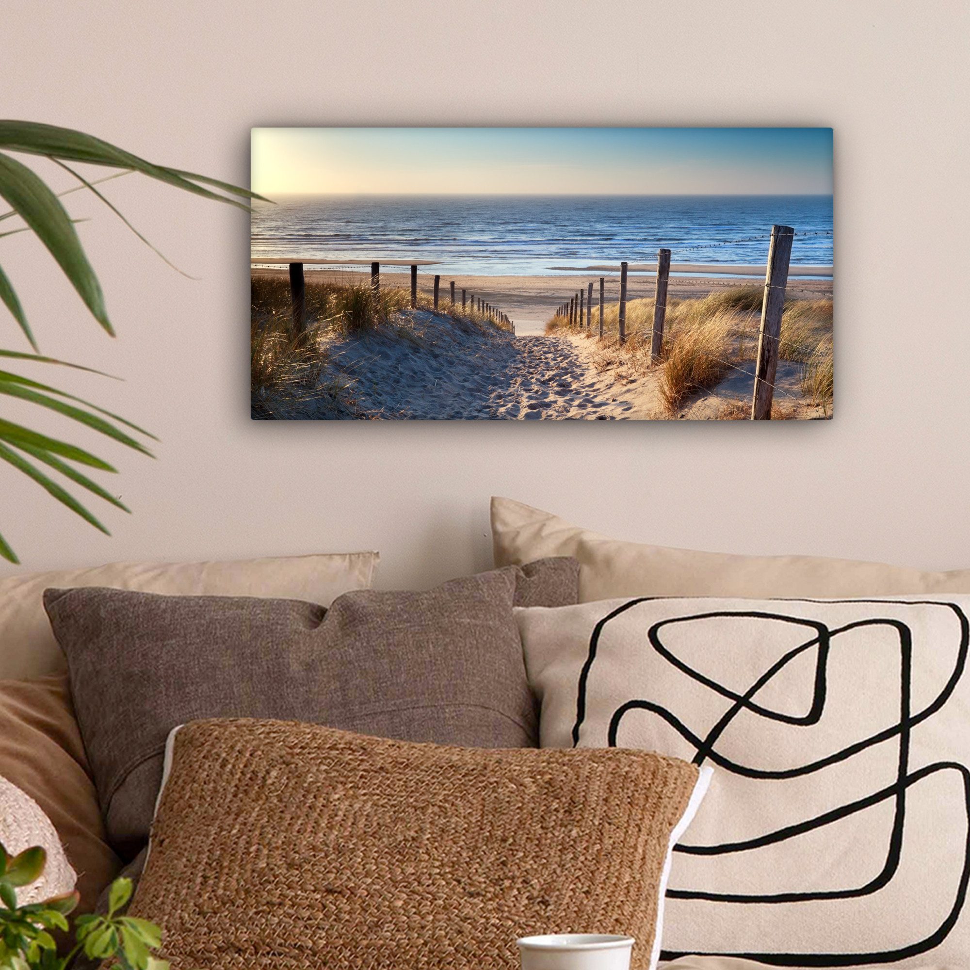 OneMillionCanvasses® Leinwandbild Panorama Sand - Strand günstig online kaufen