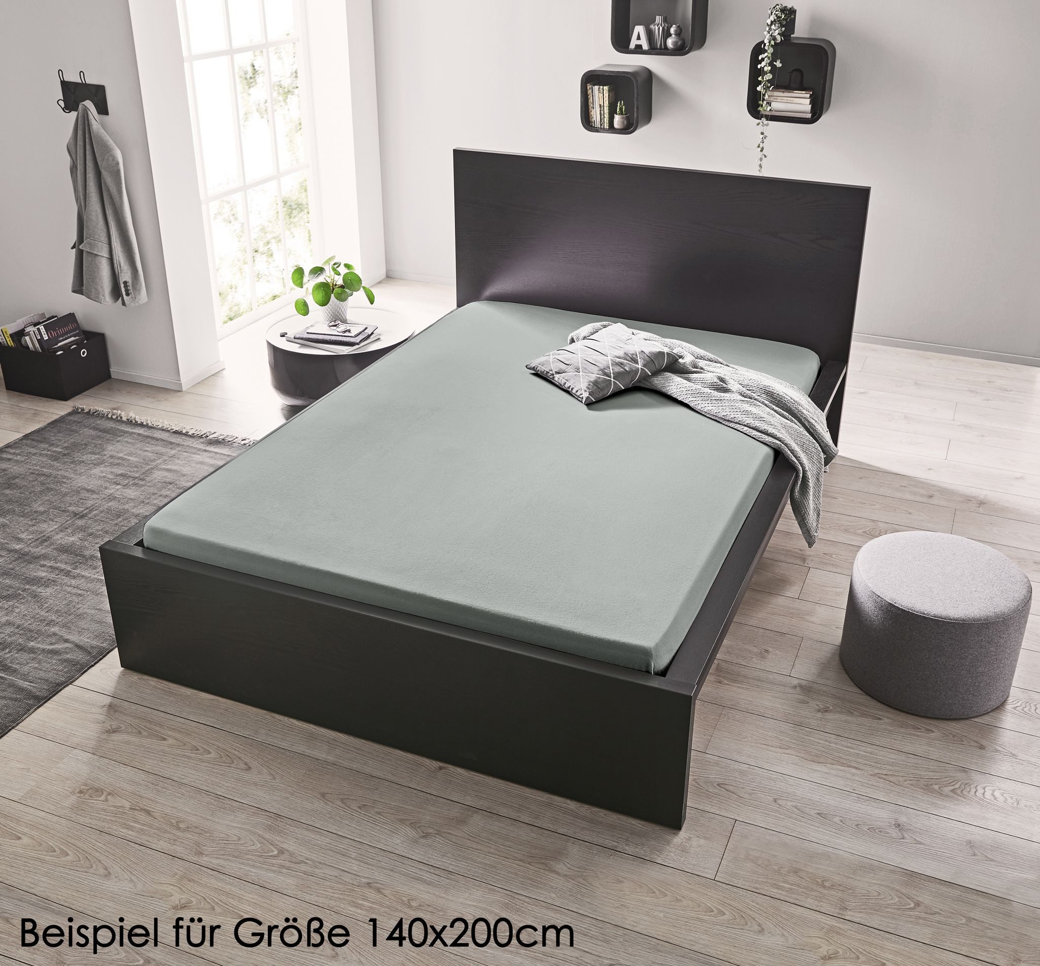 JACK Spannbettlaken JACK hochwertiges Laken Satin Uni Spannbetttuch Gummizug, Satin, Gummizug: Rundumgummizug, (1 Stück), 90-100 / 140-150 / 180-200 x 200 cm, v – Bild 3 von 5