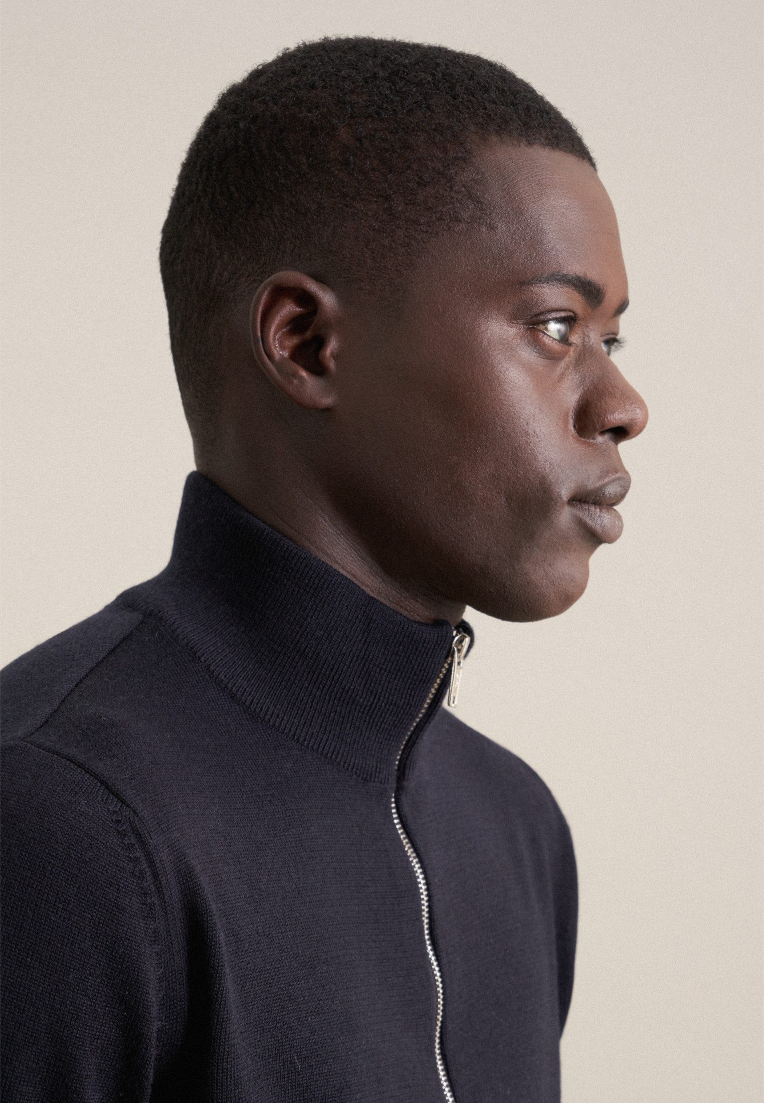 seidensticker Stehkragenpullover Schwarze Rose Quarter Zip Uni