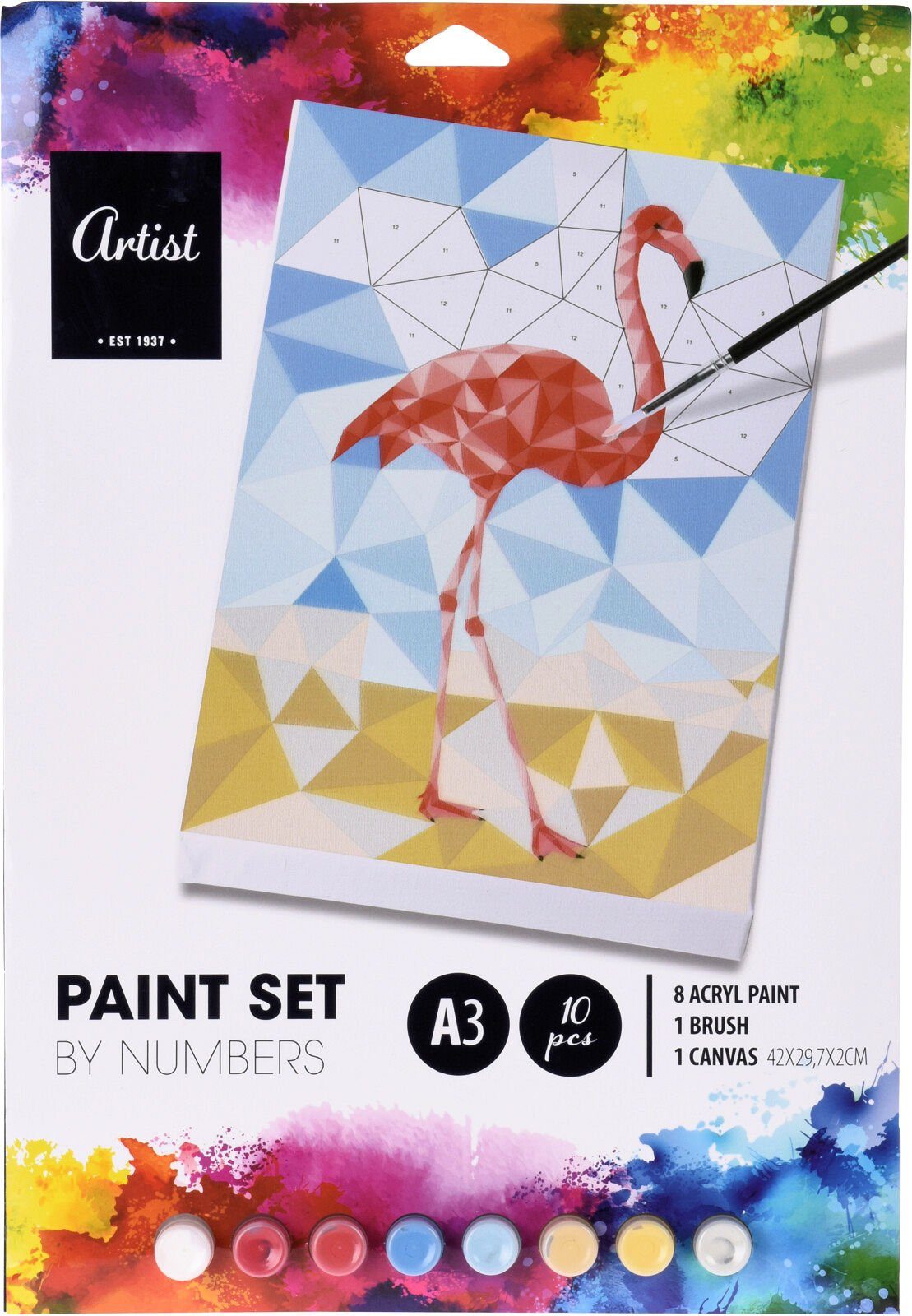 Spetebo Malen nach Zahlen Malen nach Zahlen 30 Teile Set mit 3 Motiven (Set, 30-St., inklusive Pinsel und Farben), DIY Acryl Malerei für Kinder