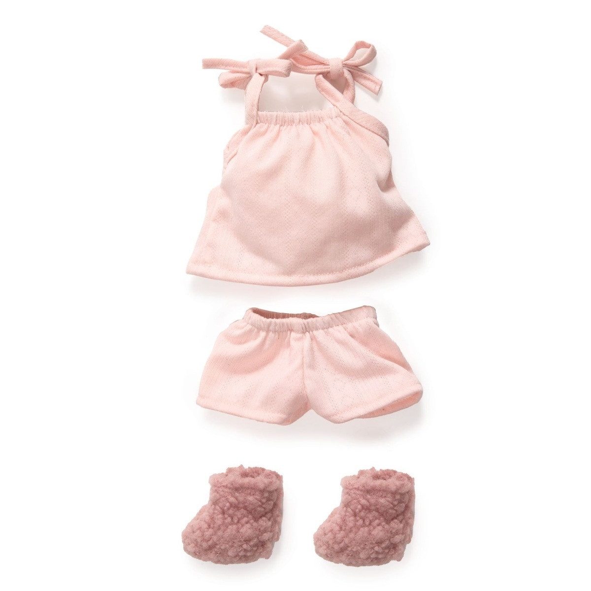 DJECO Puppenkleidung Pomea Nachtwäsche-Set für 32 cm Puppen mit Top, Hose & Pantoffeln