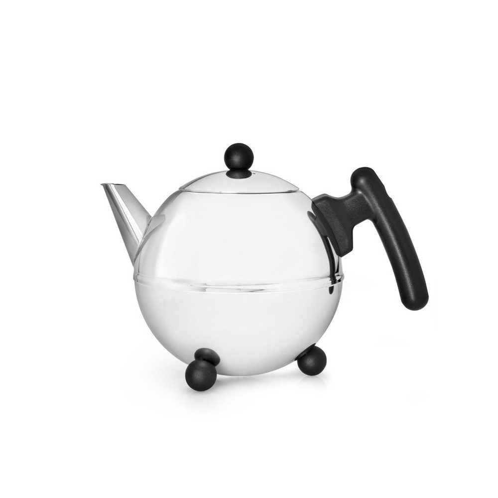 Bredemeijer Kanne Bredemeijer Teekanne Duet® Bella Ronde 0,75 L Silberfarben schwarze, 750 l, (Packung)