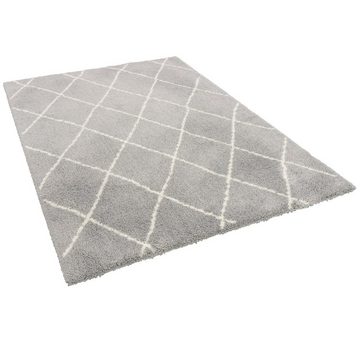 Hochflor-Teppich Luxus Shaggy Teppich Silky Soft Modern Rauten, Pergamon, Rechteckig, Höhe: 35 mm
