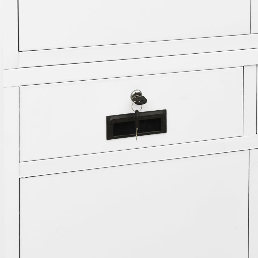 cm 90x40x180 (1-St) Weiß Büroschrank Fächerschrank Stahl vidaXL