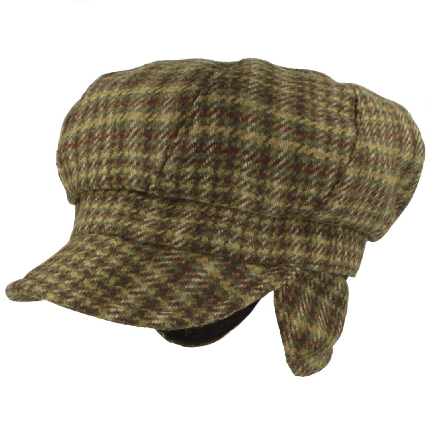 Breiter Schiebermütze Ballonmütze knautschbar mit Ohrenklappen