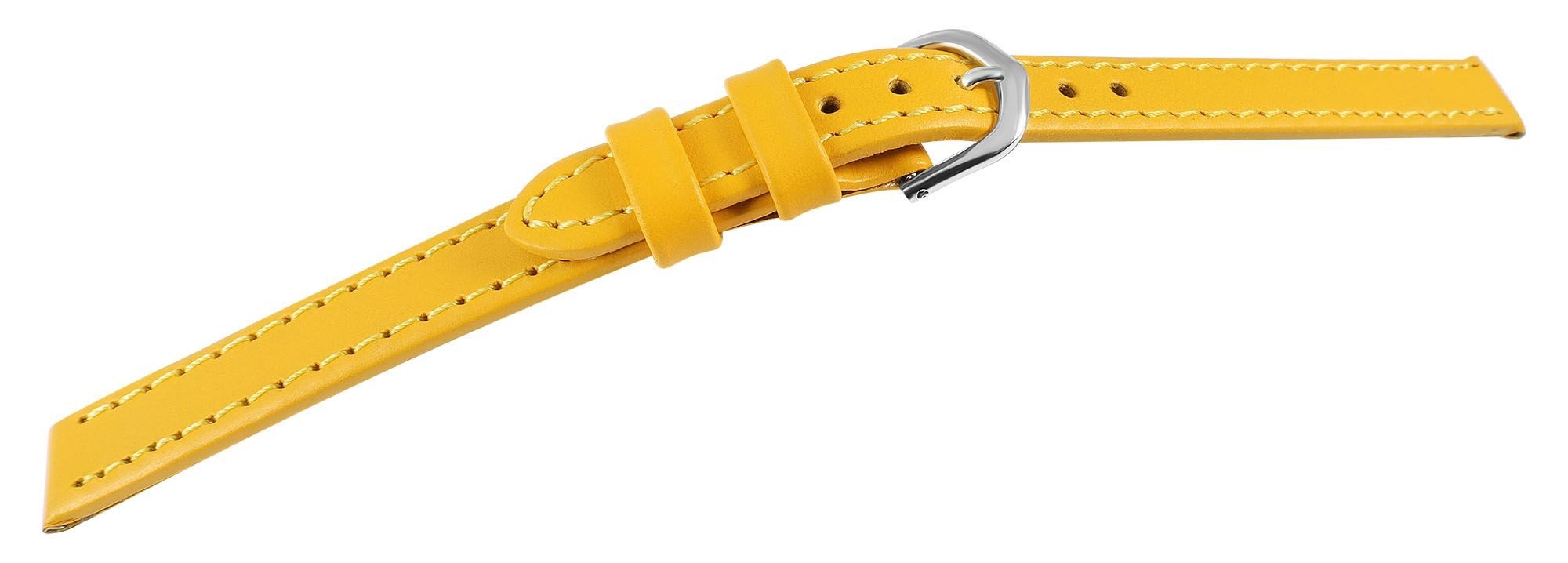 Engelhardt Uhrenarmband 8000449 Echtleder-Uhrenarmband, Gelb, Dornschließe, Konisch