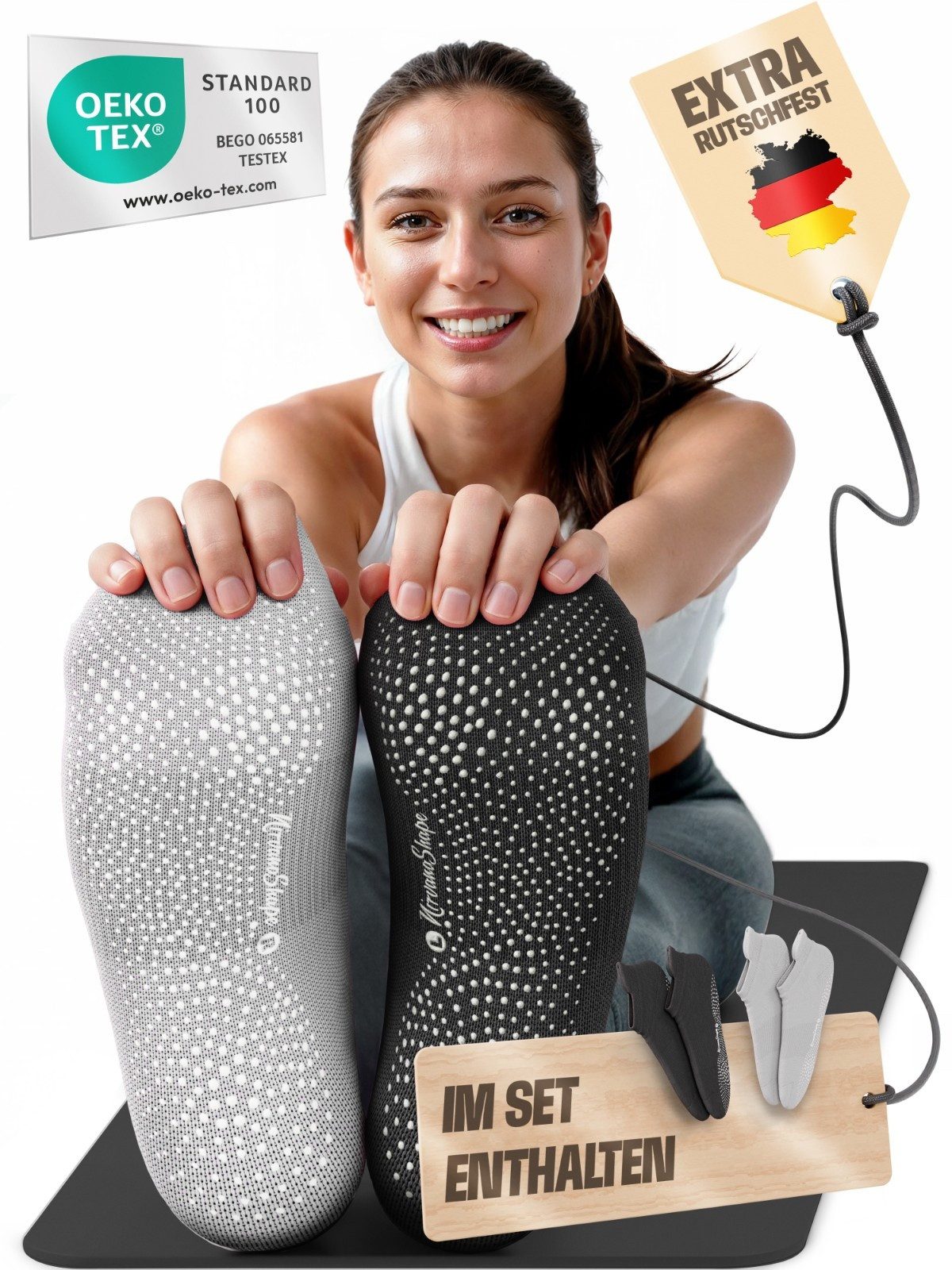 NirvanaShape Sportsocken NirvanaShape Yogasocken Damen 36-44 – Rutschfeste günstig online kaufen