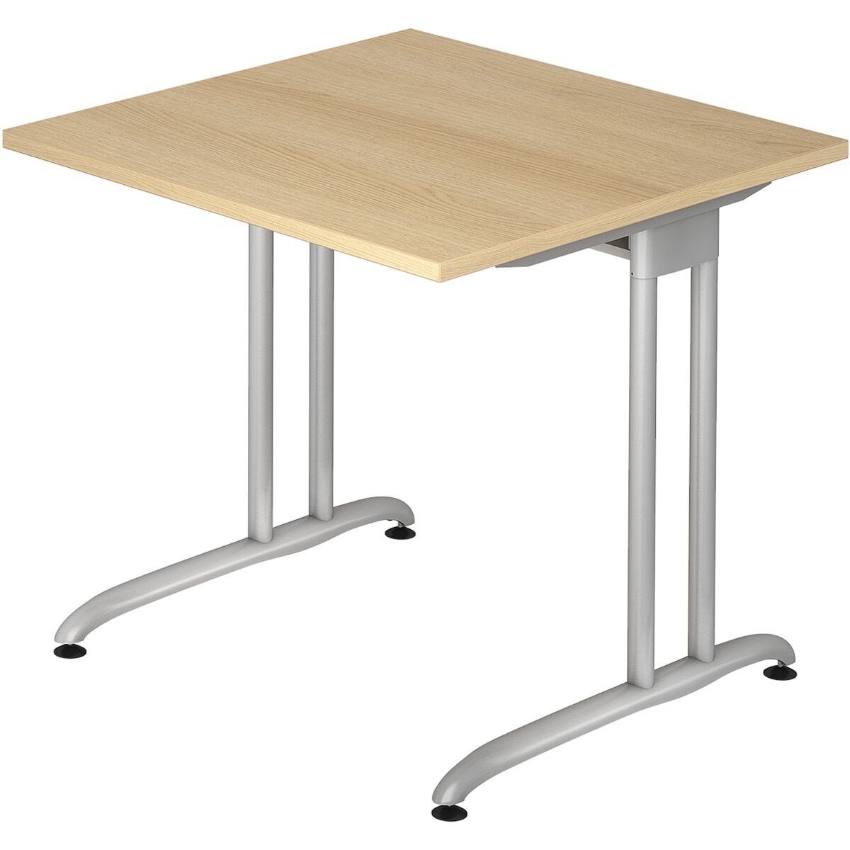 HAMMERBACHER Schreibtisch Wien, quadratisch, C-Fuß Gestell, Breite 80 cm