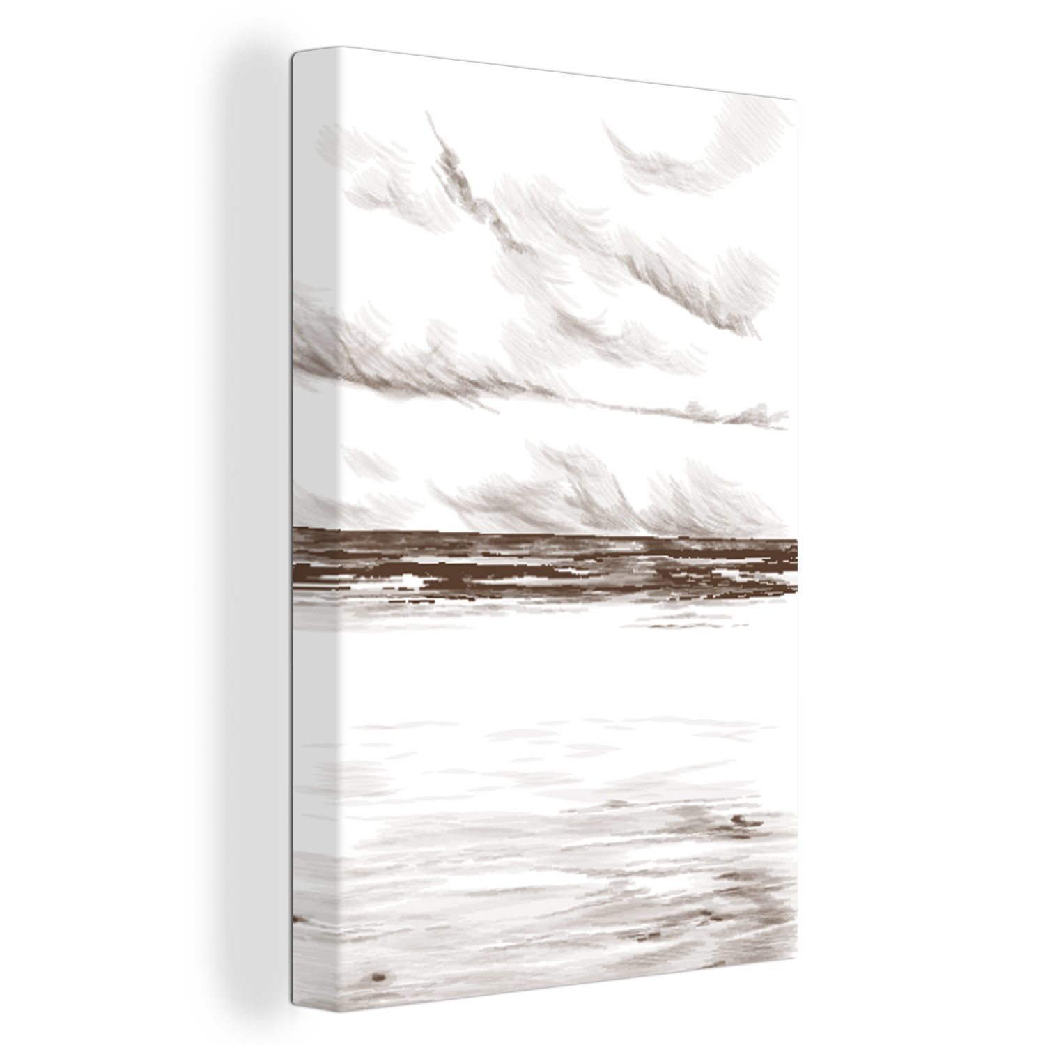 OneMillionCanvasses® Leinwandbild Meer - Himmel - Strand, (1 St), Leinwandbild fertig bespannt inkl. Zackenaufhänger, Gemälde, 20x30 cm