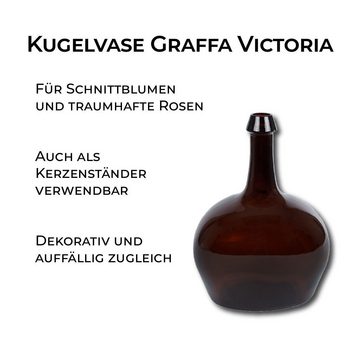 Rivanto Kugelvase Graffa Victoria, stilvolle Vase oder Kerzenständer, Größe S 19x14x26cm