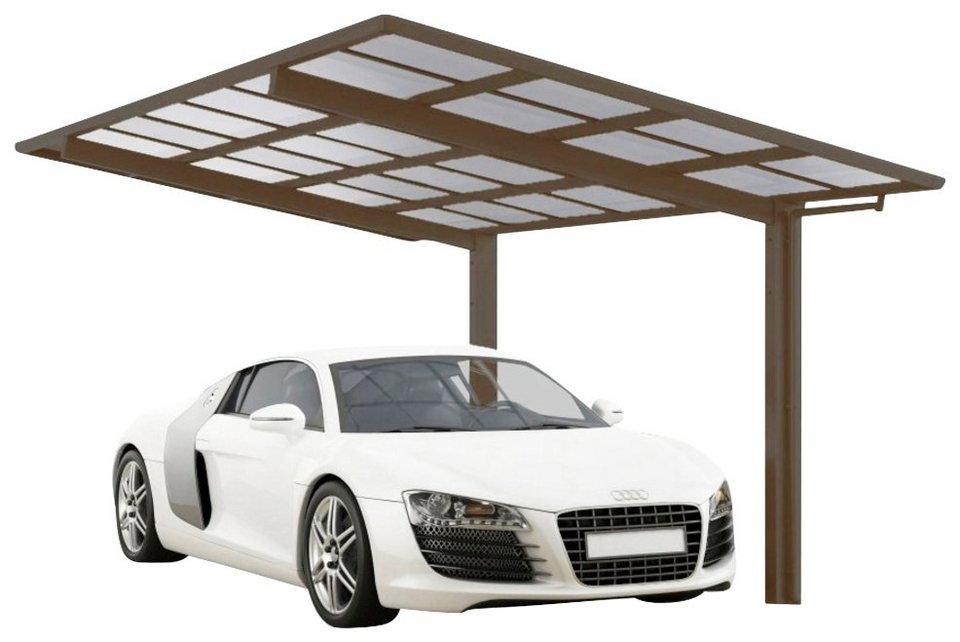 Ximax Einzelcarport Linea Typ 60 Sonderlänge/Breite XL-bronze, BxT: 302x556  cm, 240 cm Einfahrtshöhe, Aluminium