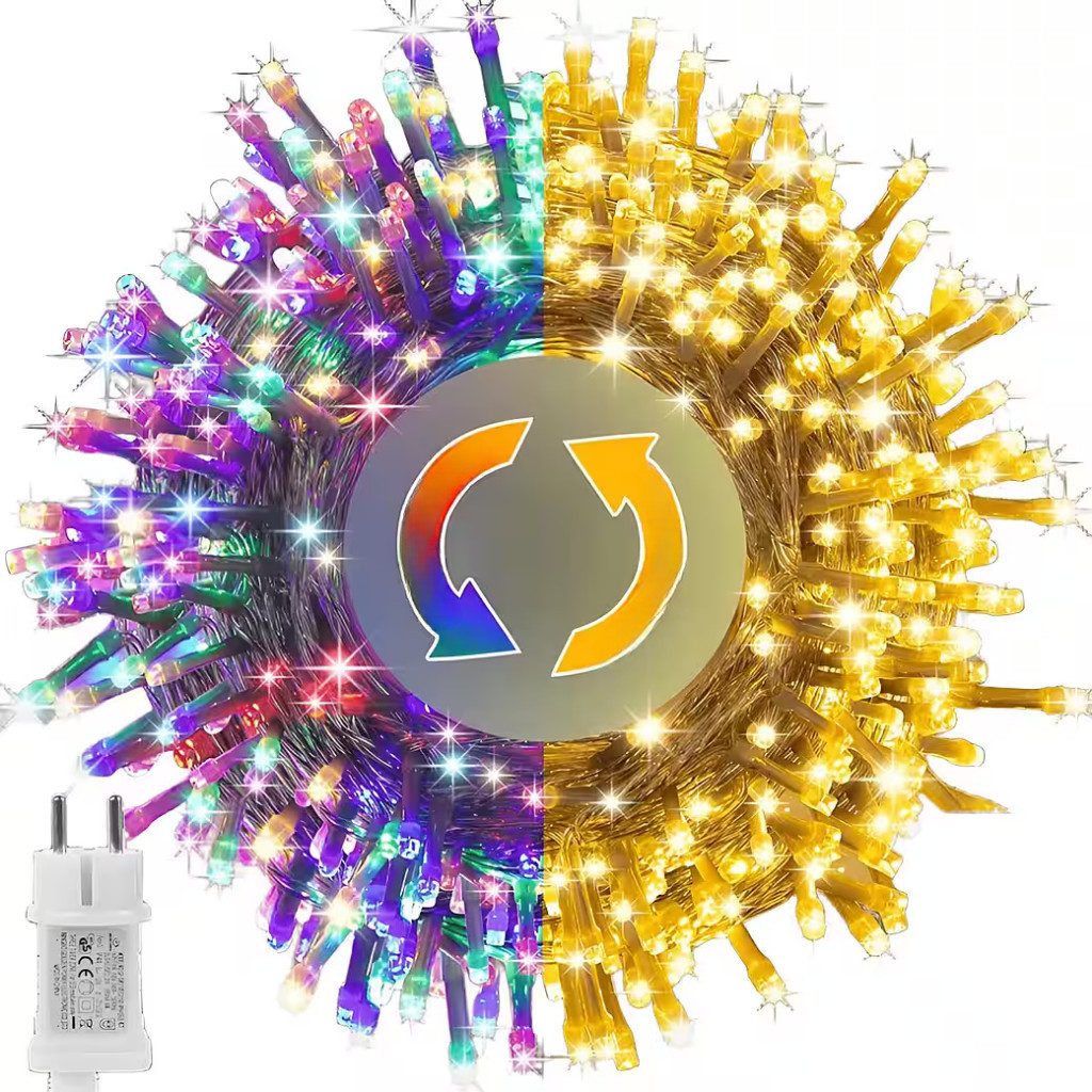 Ollny LED-Lichterkette, 300-flammig, 30m Длина, 11 Modi, IP44 Schutzklasse, energiesparend, Fernbedienung
