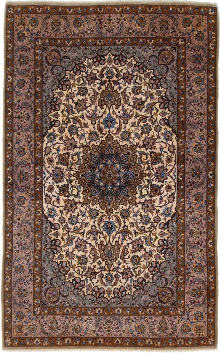 Orientteppich Isfahan Seidenkette 107x179 Handgeknüpfter Orientteppich, Nain Trading, rechteckig, Höhe: 8 mm