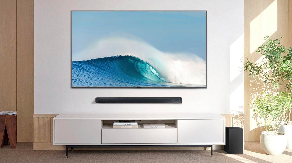 3.1-Kanal Samsung (340 W, System,Dolby Soundbar Atmos HW-Q64GC Sound Sound & Lite) DTS:X,Adaptive