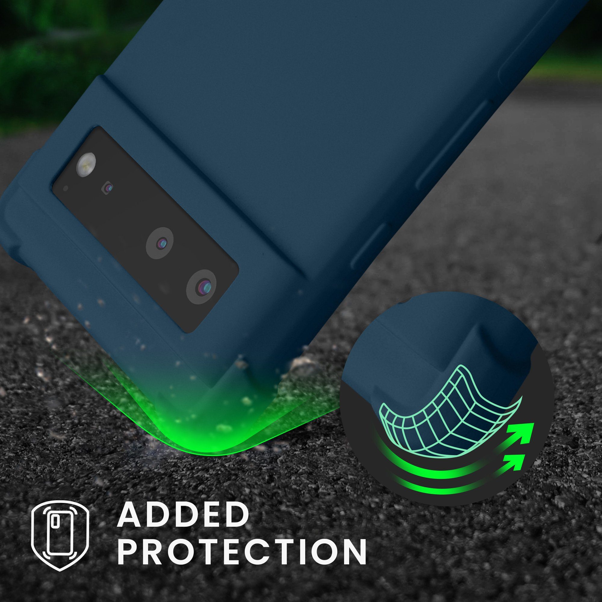kwmobile Etui Hülle für Google Pixel 6, mit Metall Kette zum Umhängen - Silikon Handy Cover Case Schutzhülle