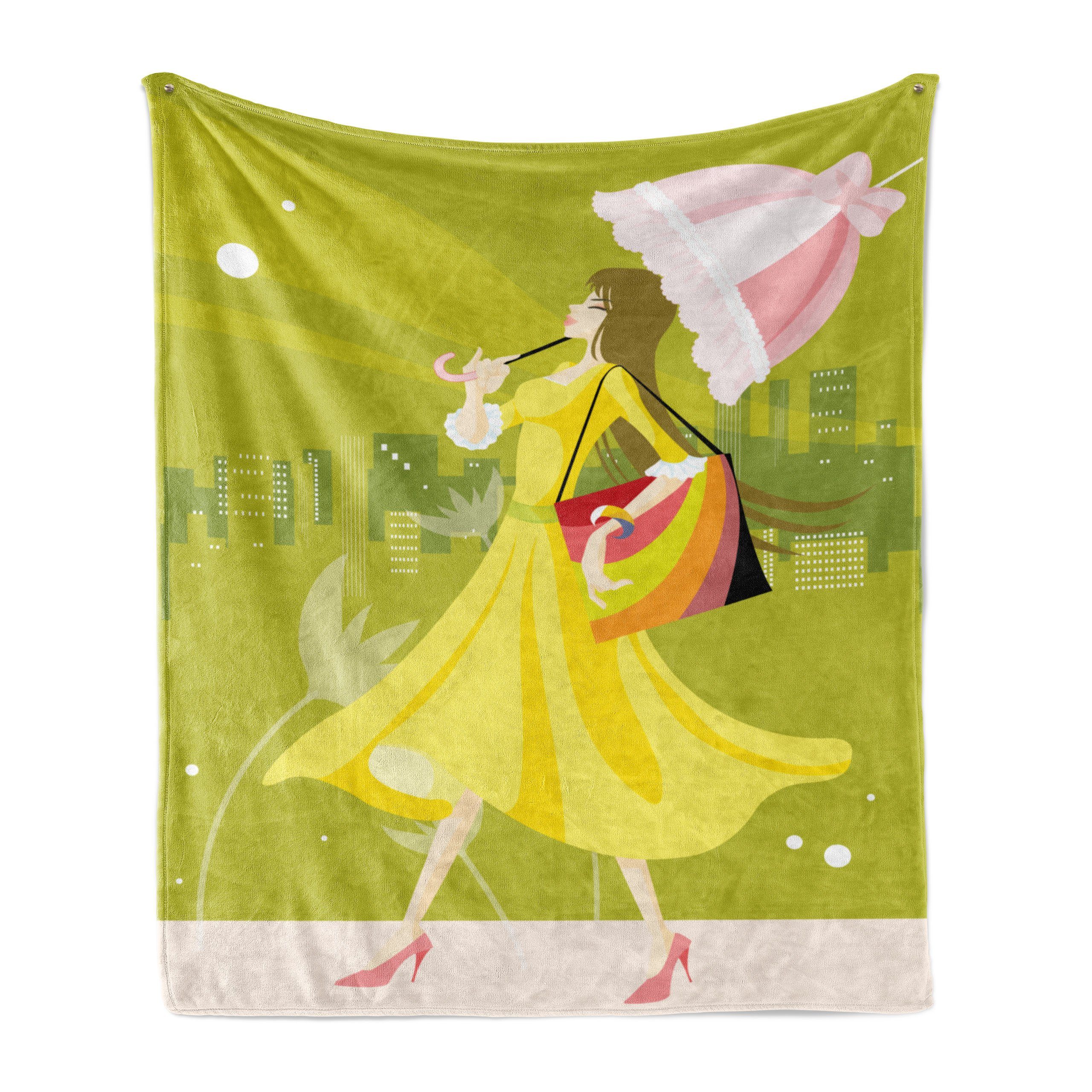 Weiblich Regenschirm-Mädchen für den Wohndecke und Außenbereich, Innen- Gemütlicher Plüsch Abakuhaus,