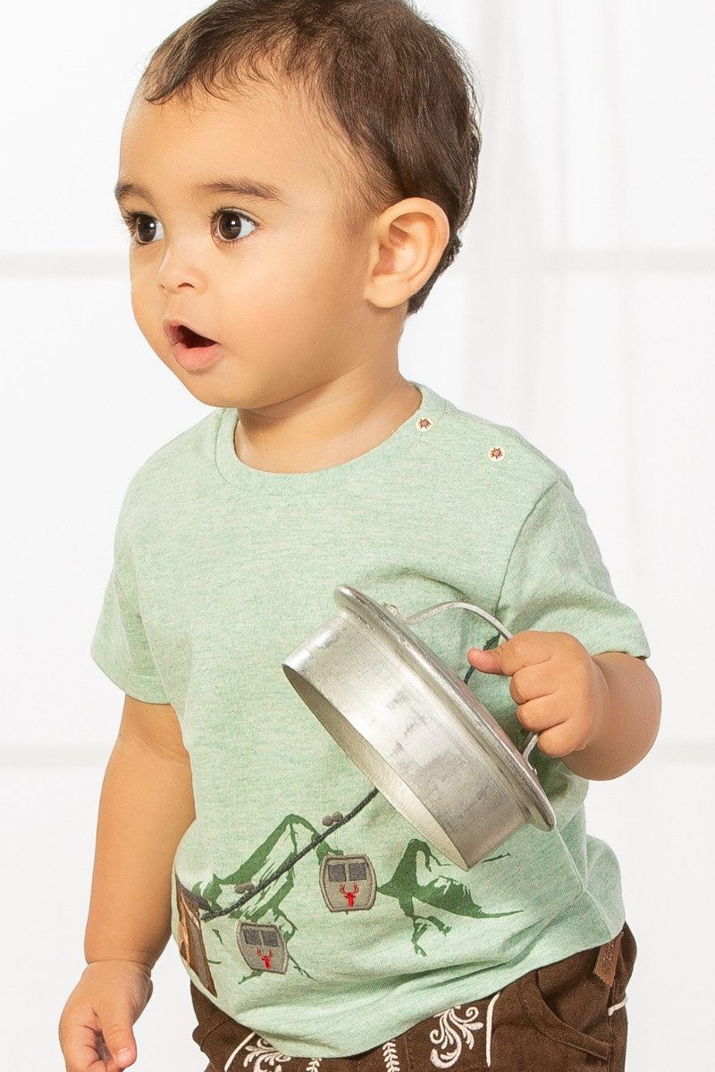 BONDI Trachtenhemd Trachtenshirt Baby/Kind - GONDELN - grün