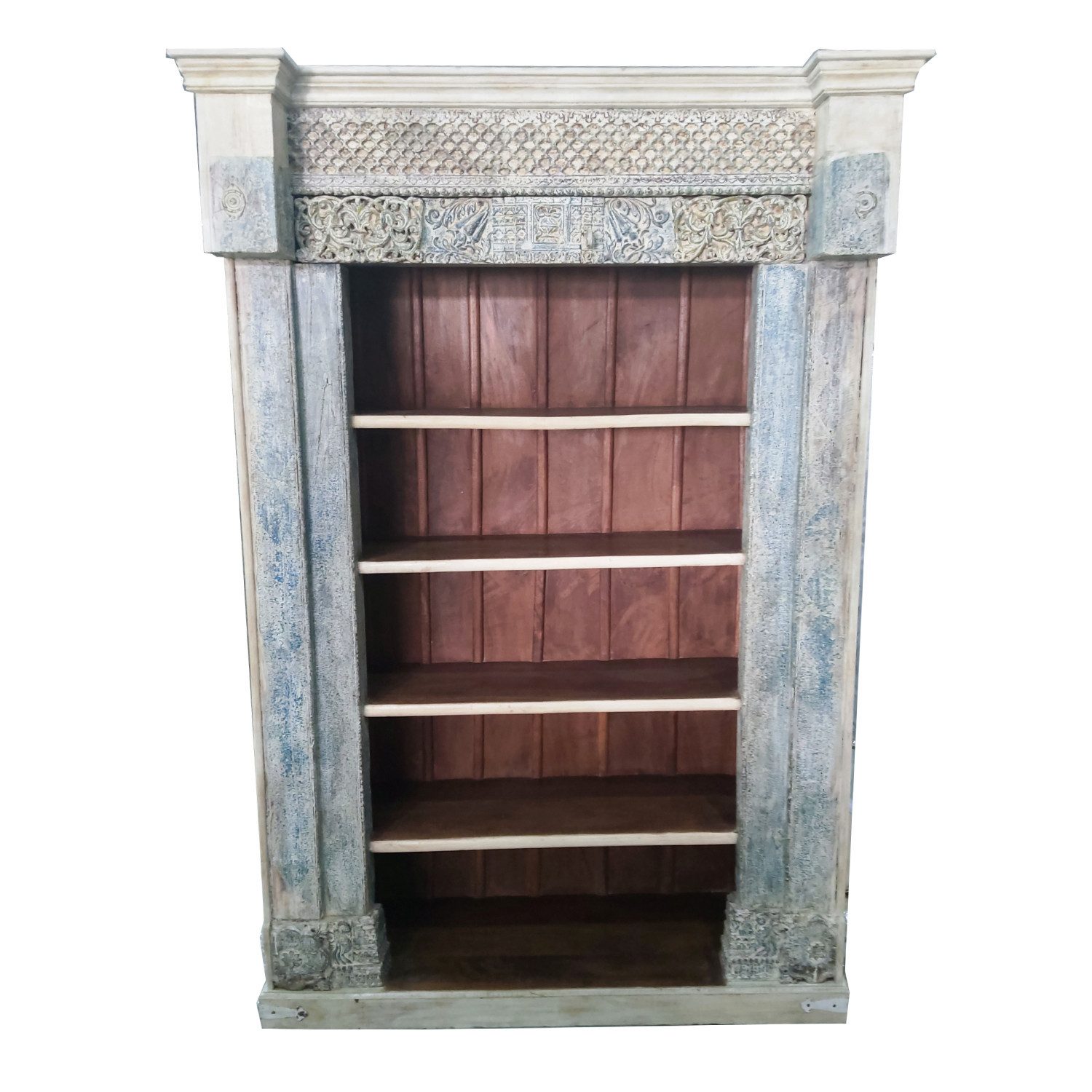 Marrakesch Orient & Mediterran Interior Bücherregal Vintage Regal Bücherregal Antik 229cm Muster -27-, 1-tlg., Handarbeit