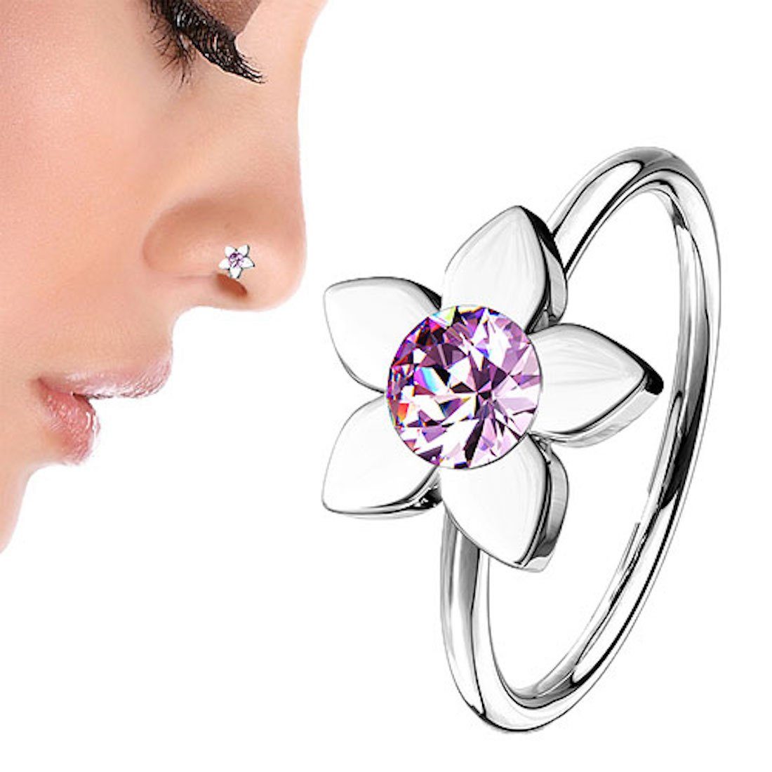 Taffstyle Nasenpiercing Piercing Biegbar Blume mit günstig online kaufen