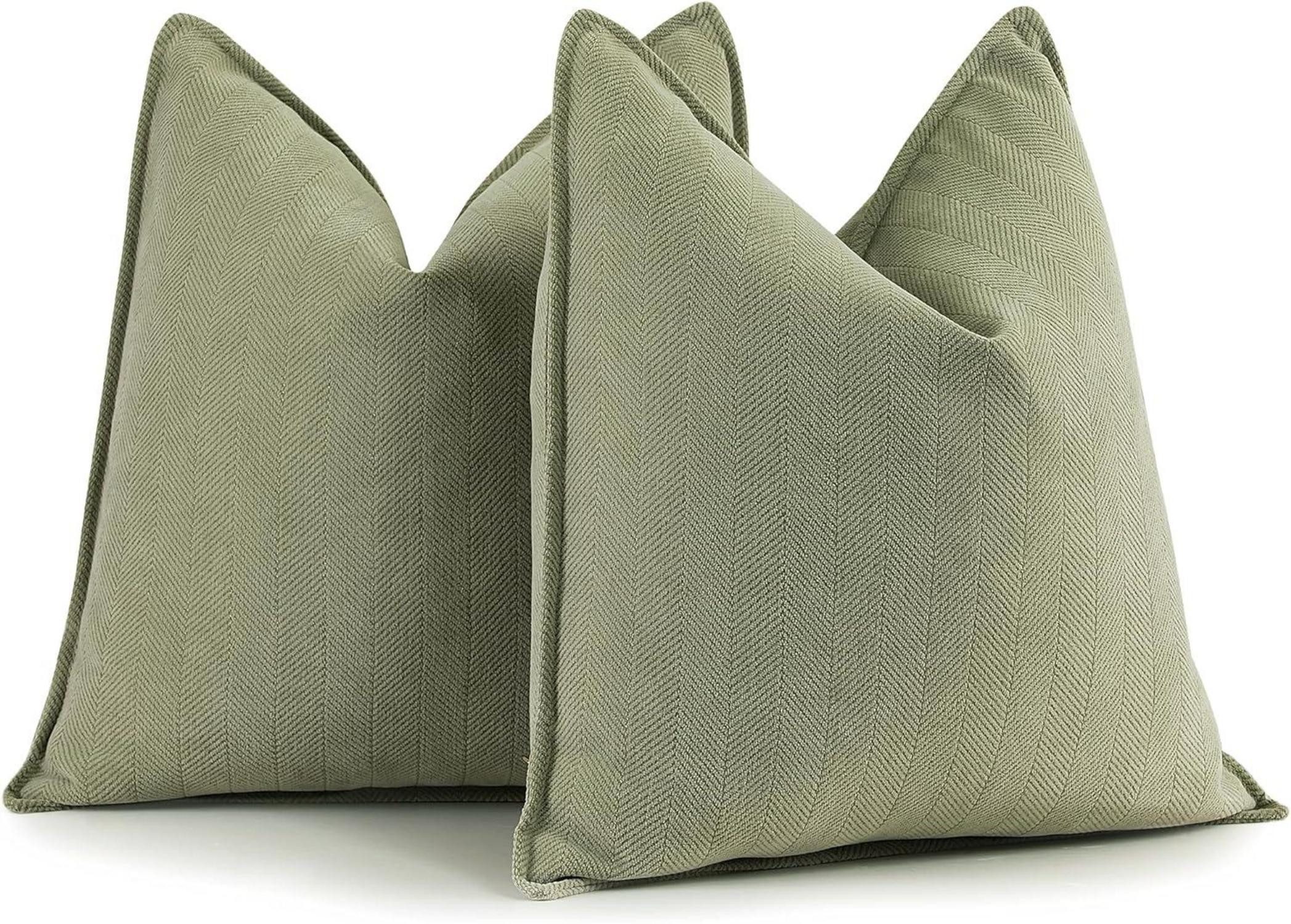 LuxusKollektion Dekohänger Salbei Grün Chenille Kissenbezug günstig online kaufen