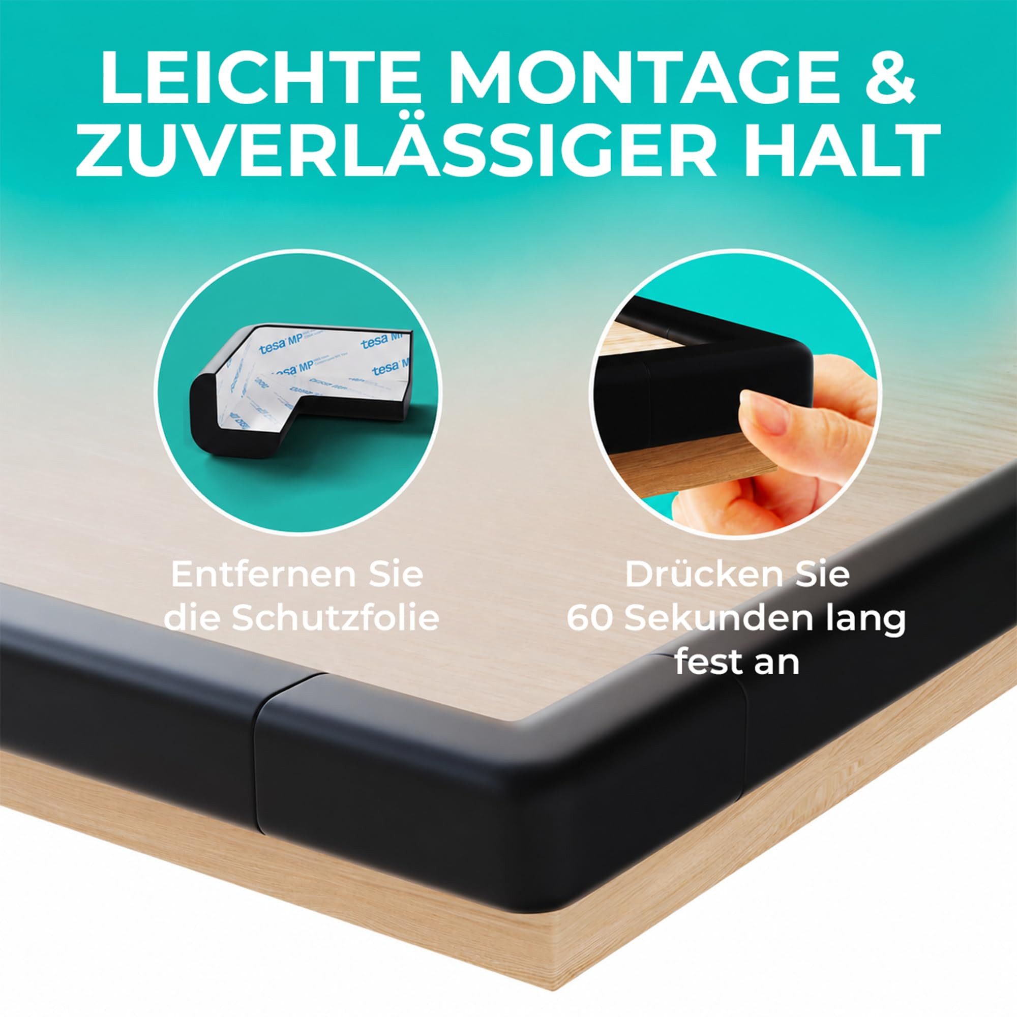 Zyronn Kindersicherung Kantenschutz aus Schaumstoff–2m Tischkantenschutz–Tischecken, Selbstklebender Schutz für Kinder, Bett, Fensterbank & Schreibtisch – Bild 4 von 5