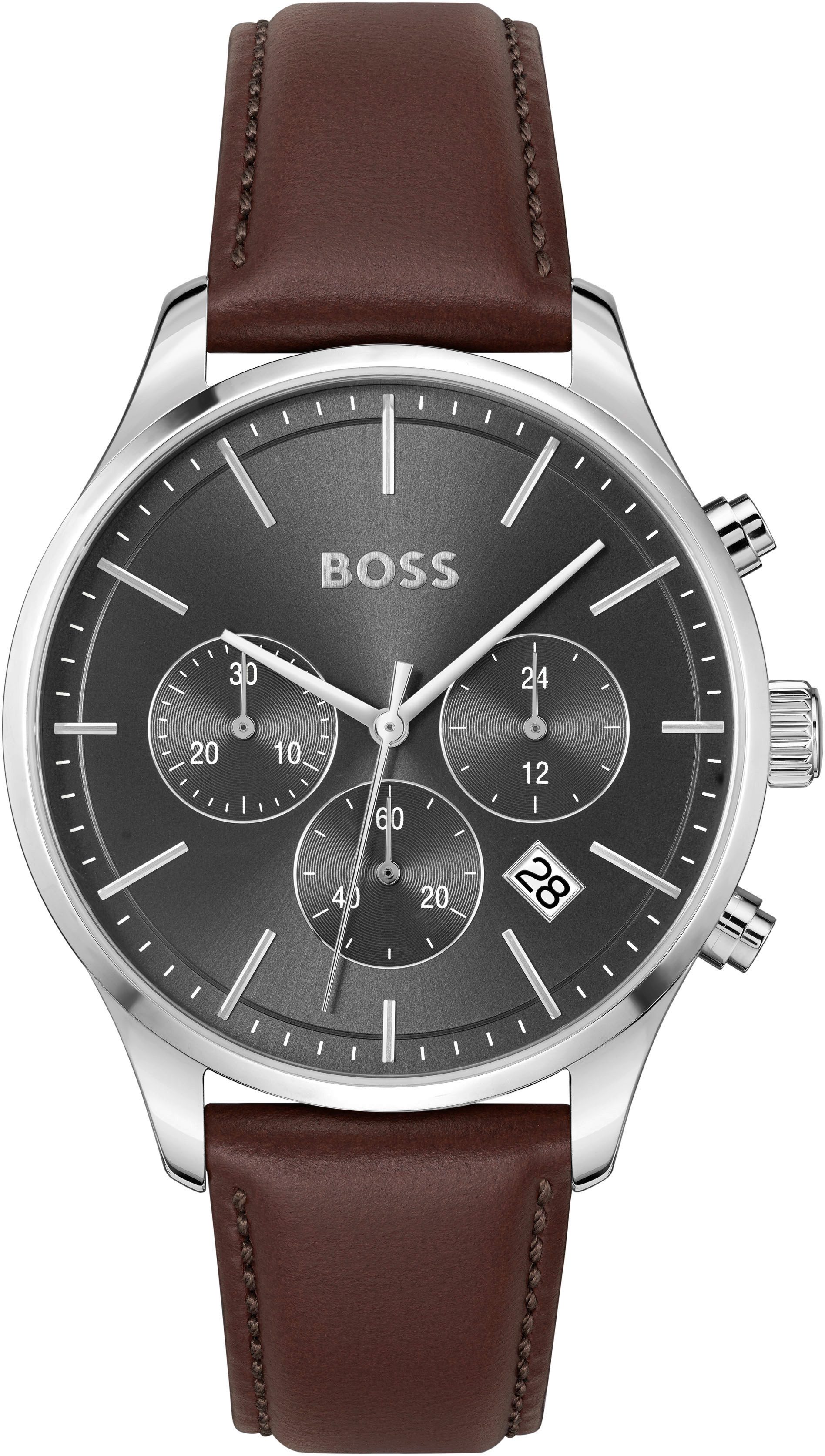 BOSS Chronograph AVERY, Quarzuhr, Herrenuhr, Armbanduhr, Stoppfunktion, Datum