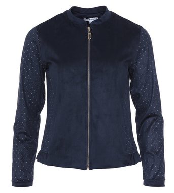 MONACO blue Kurzjacke Stoffjacke koerpernah mit Metallic-Pünktchen-Design