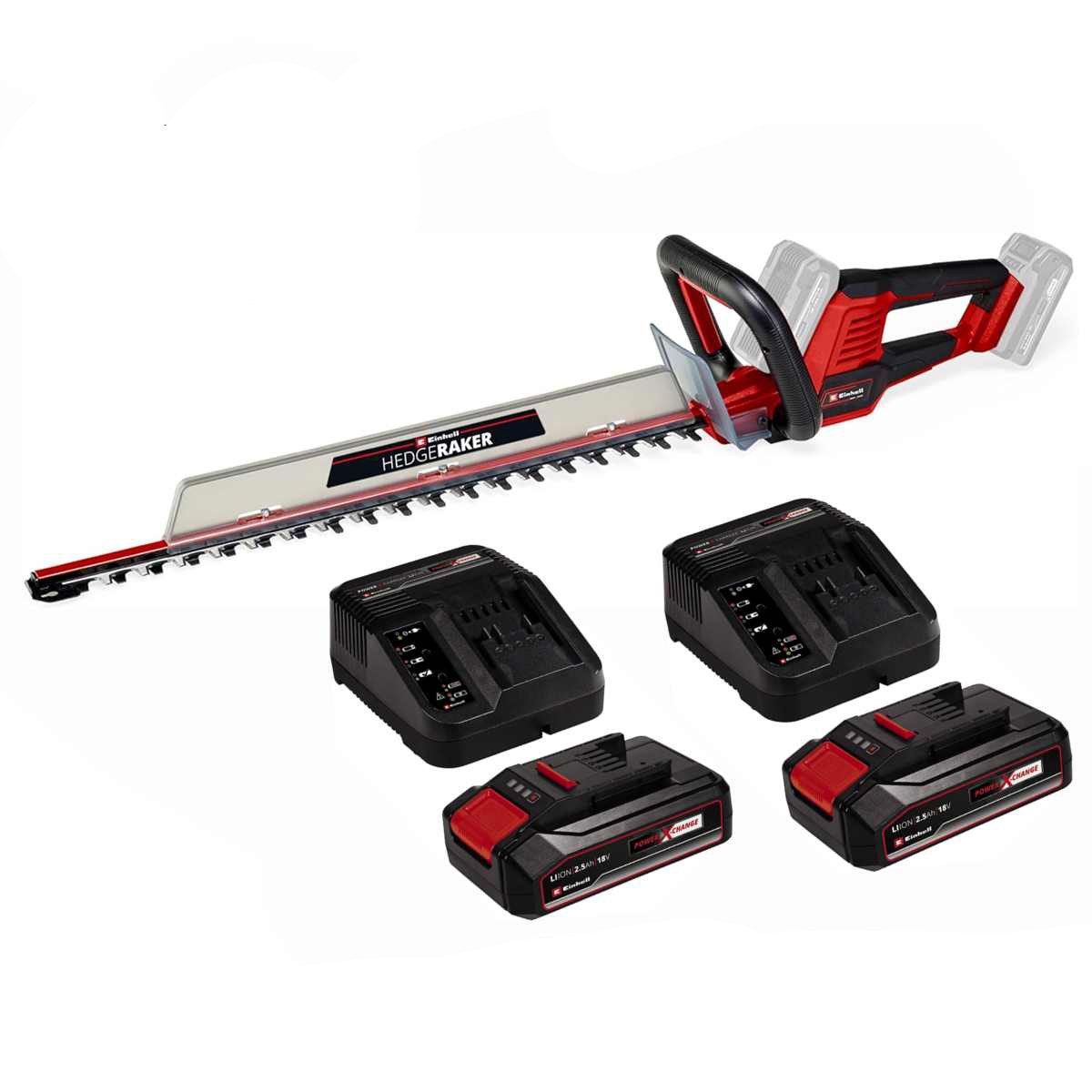 Einhell Akku-Heckenschere Heckenschere GE-CH 36/61 Li- 36V mit 2 x Akku 2.5 Ah 2 x Ladegärt 36 V