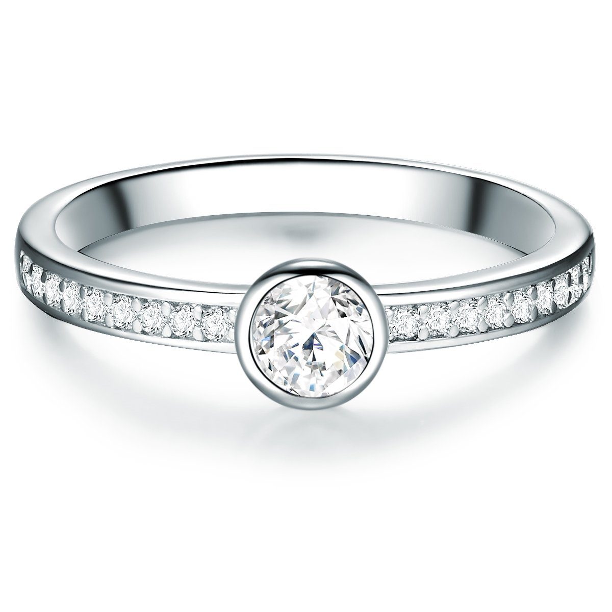 mit Zirkonia im Brillant-Look Fingerring Trilani silber,