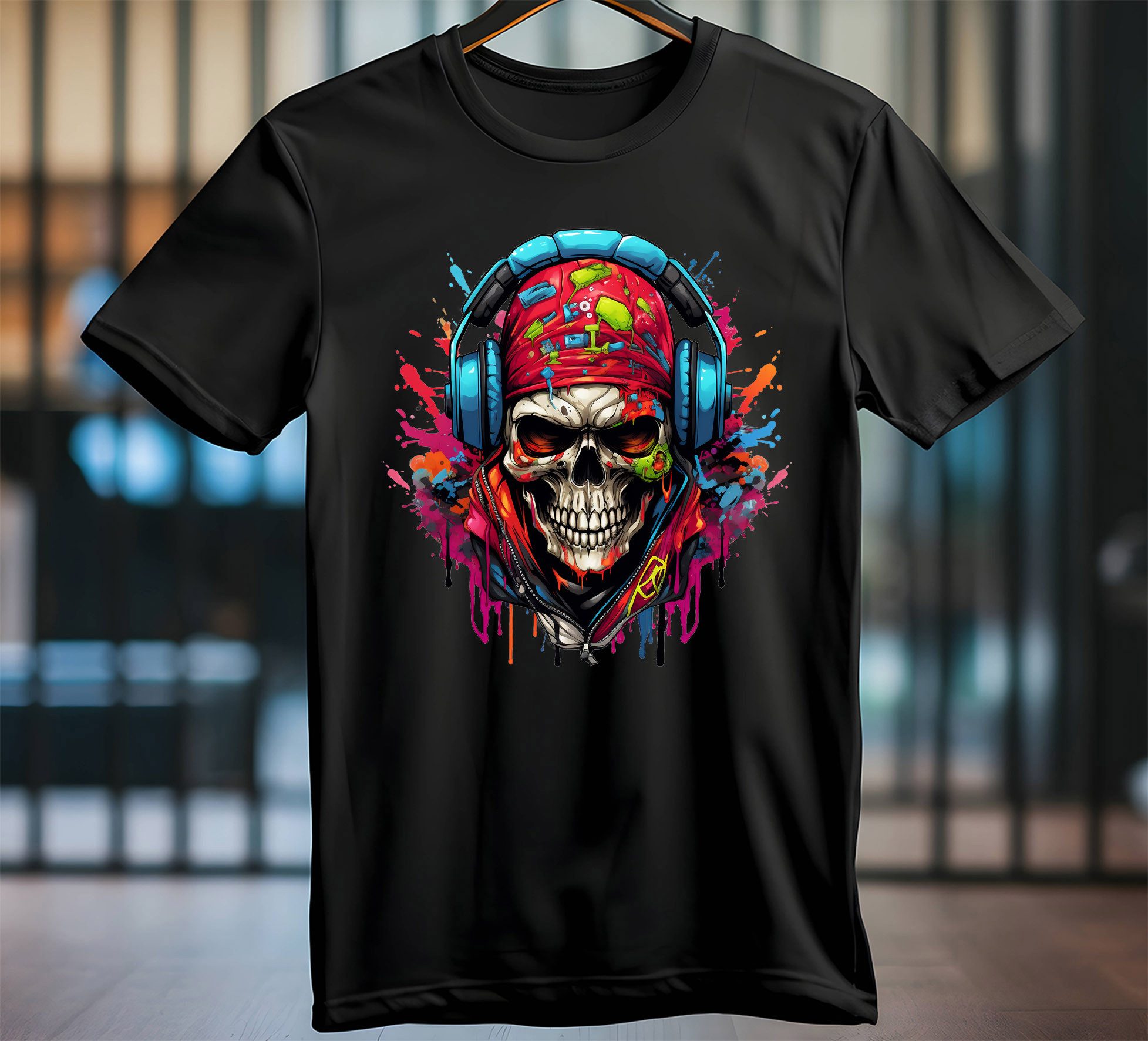 Banco T-Shirt Stylischer Skeletten_Kopf Rundhalsausschnitt Herren günstig online kaufen