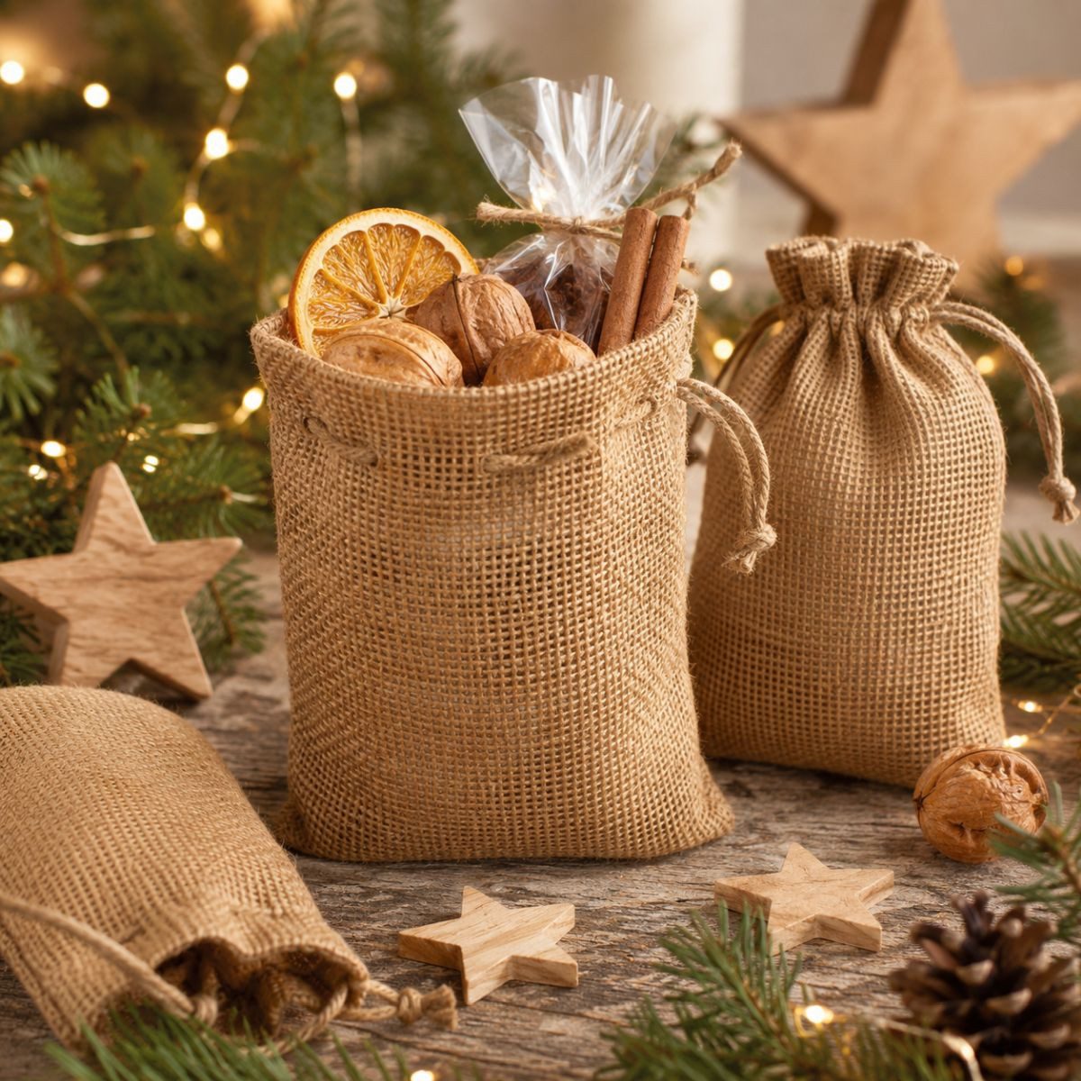 RIFFELMACHER & WEINBERGER Christbaumschmuck Riffelmacher Jutesack natur, 10x15 cm, 1 Stück – Bild 5 von 5