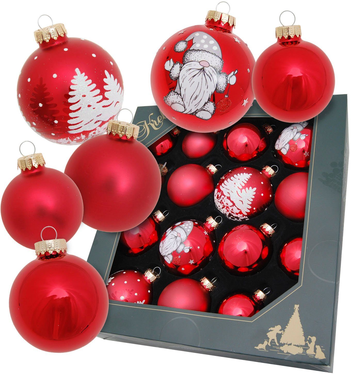 Hervorragend Krebs Glas Lauscha Wichtel Winterwald, Glaskugelsortiment, ca. Ø 5 Glas 6,7 (16 / Weihnachtsdeko, cm Christbaumschmuck, 6 / aus im cm Christbaumkugeln Weihnachtsbaumkugel St), cm