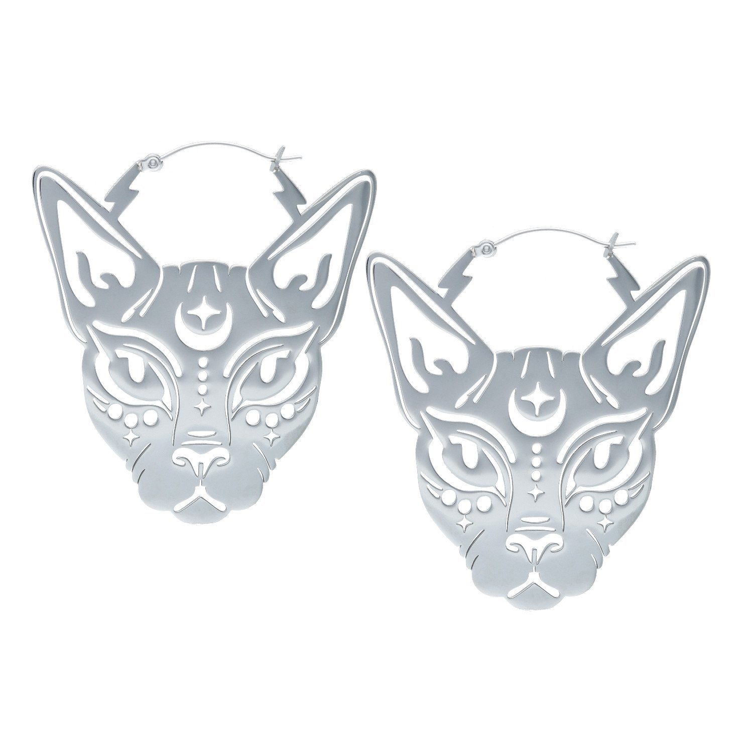 Paar Ohrhänger Sphynx Hoops