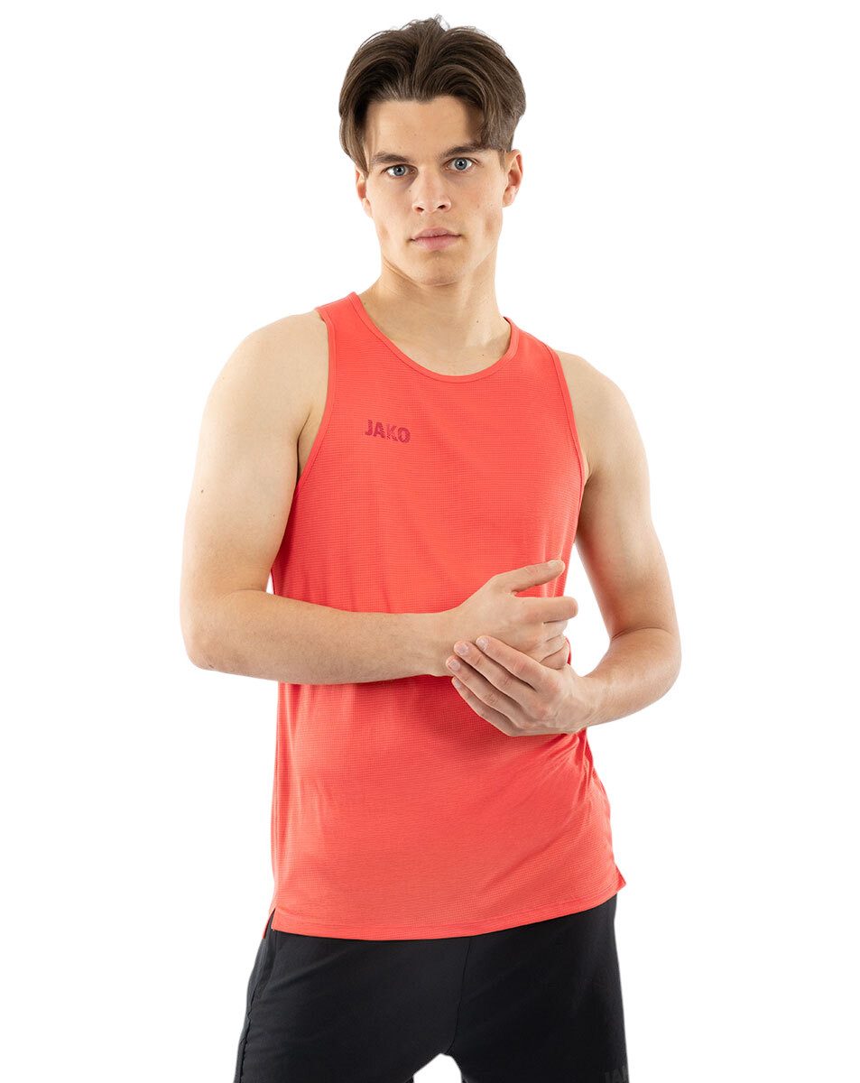 Jako Tanktop Light Flow (ärmellos) coralrot Herren